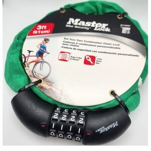Master‎ Lock 3 ft cable lock Brand New Green